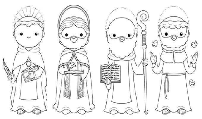 Dibujos de santos para colorear
