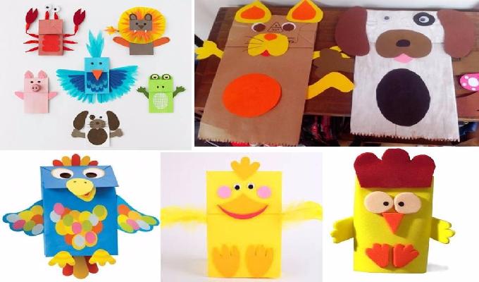 Títeres infantiles elaborados con papel